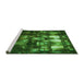 Sideview of Machine Washable Transitional Deep Emerald Green Rug, wshpat2024grn