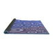 Thickness of Patterned Denim Blue Rug, pat2025blu