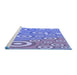 Sideview of Machine Washable Transitional Denim Blue Rug, wshpat2025blu