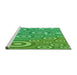 Sideview of Machine Washable Transitional Neon Green Rug, wshpat2025grn