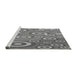 Sideview of Machine Washable Transitional Ash Gray Rug, wshpat2025gry