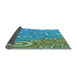 Thickness of Patterned Deep-Sea Green Rug, pat2025lblu