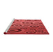 Sideview of Machine Washable Transitional Red Rug, wshpat2026rd