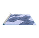 Sideview of Machine Washable Transitional Azure Blue Rug, wshpat2027blu