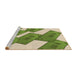 Sideview of Machine Washable Transitional Green Rug, wshpat2027brn