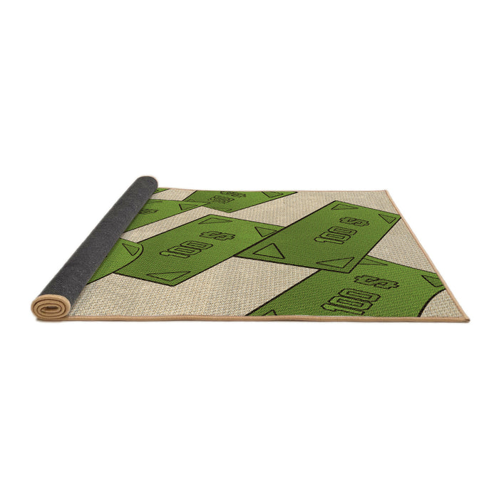 Thickness of Patterned Green Rug, pat2027brn