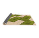 Thickness of Patterned Olive Green Rug, pat2027org