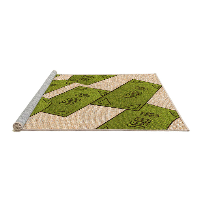 Sideview of Machine Washable Transitional Olive Green Rug, wshpat2027org