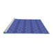 Sideview of Machine Washable Transitional Sapphire Blue Rug, wshpat2029blu