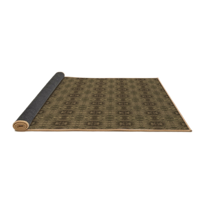 Thickness of Patterned Dark Gold Brown Rug, pat2029brn