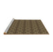 Sideview of Machine Washable Transitional Dark Gold Brown Rug, wshpat2029brn