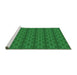 Sideview of Machine Washable Transitional Green Rug, wshpat2029grn
