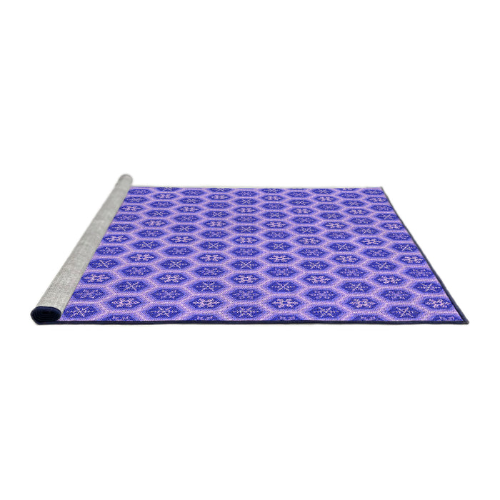 Sideview of Machine Washable Transitional Bright Lilac Purple Rug, wshpat203pur
