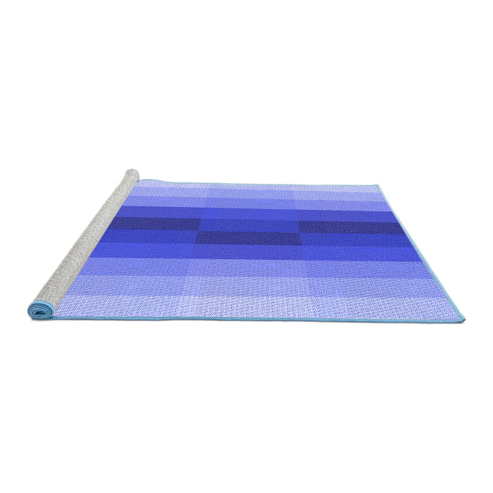 Sideview of Machine Washable Transitional Denim Blue Rug, wshpat2030blu