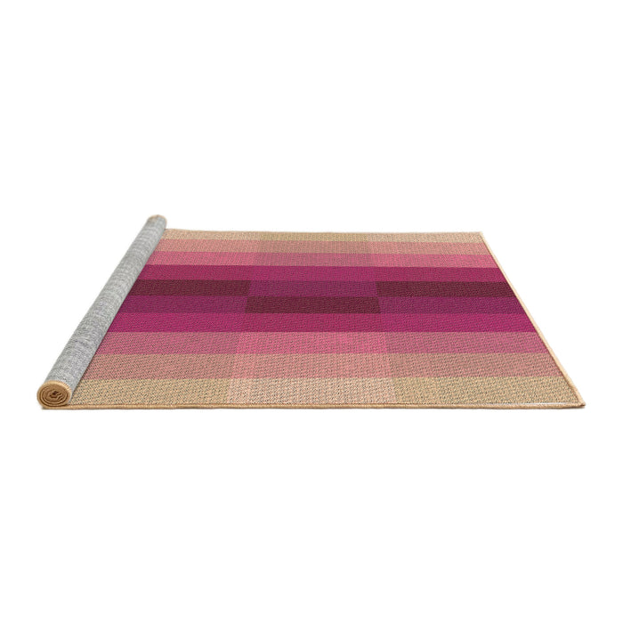 Sideview of Machine Washable Transitional Raspberry Red Rug, wshpat2030brn