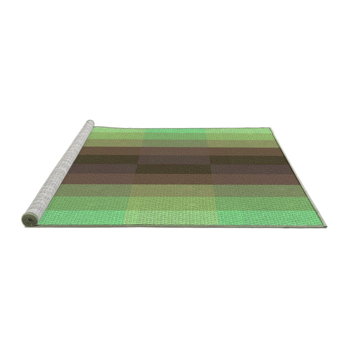 Sideview of Machine Washable Transitional Green Rug, wshpat2030grn