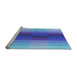 Sideview of Machine Washable Transitional Blue Orchid Blue Rug, wshpat2030lblu