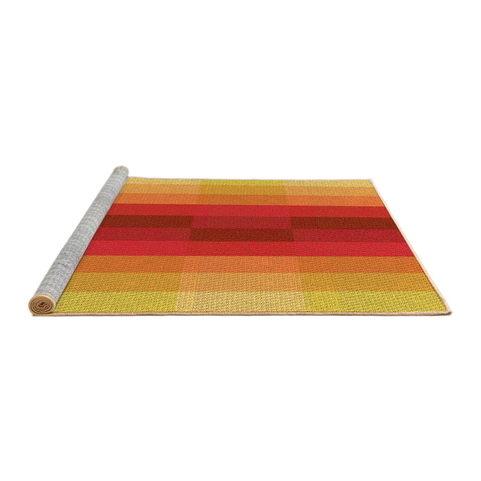 Sideview of Machine Washable Transitional Neon Red Rug, wshpat2030yw