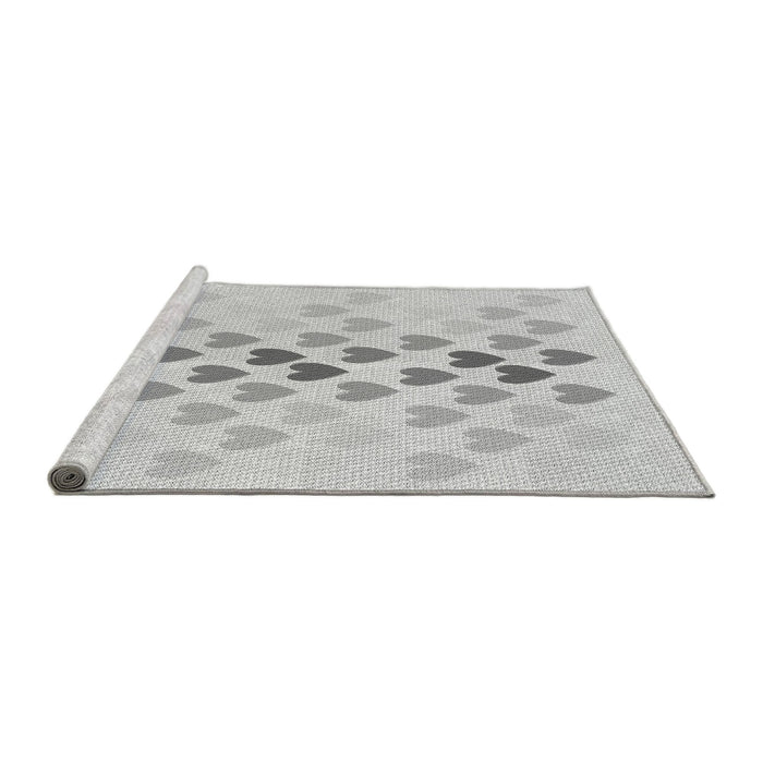 Sideview of Machine Washable Transitional Platinum Gray Rug, wshpat2031gry