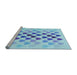 Sideview of Machine Washable Transitional Blue Rug, wshpat2031lblu