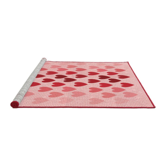 Sideview of Machine Washable Transitional Pink Rug, wshpat2031rd