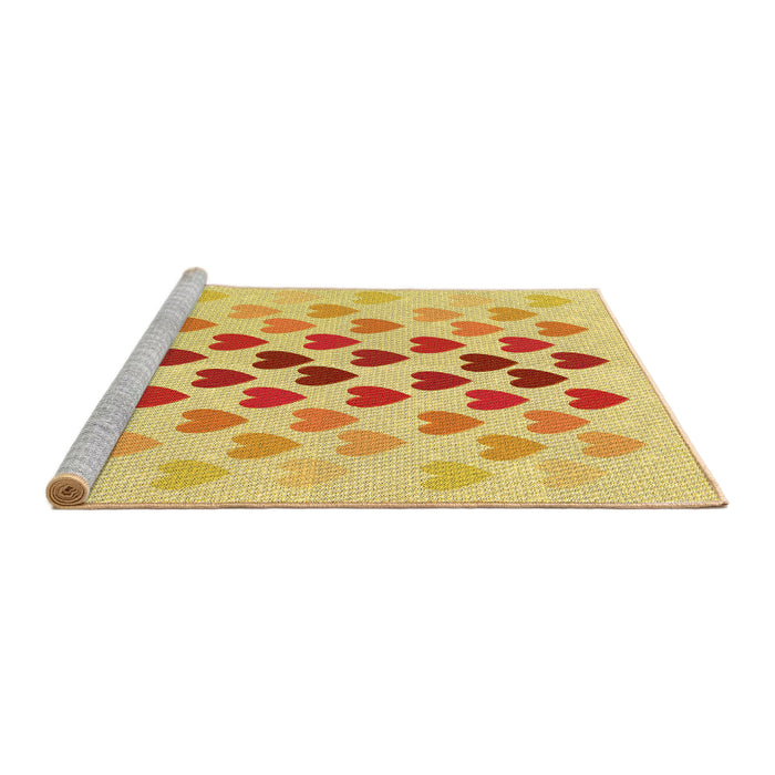 Sideview of Machine Washable Transitional Orange Rug, wshpat2031yw