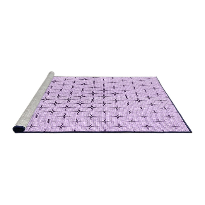 Sideview of Machine Washable Transitional Bright Lilac Purple Rug, wshpat2032pur