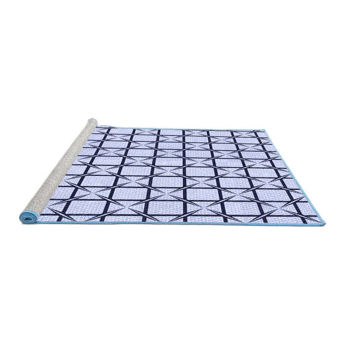 Sideview of Machine Washable Transitional Lavender Blue Rug, wshpat2033blu