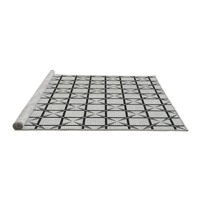 Sideview of Machine Washable Transitional Platinum Gray Rug, wshpat2033gry