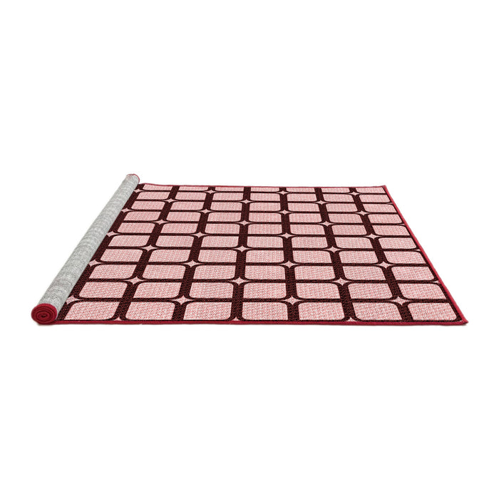 Sideview of Machine Washable Transitional Brown Red Rug, wshpat2034rd