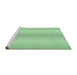 Sideview of Machine Washable Transitional Mint Green Rug, wshpat2036grn