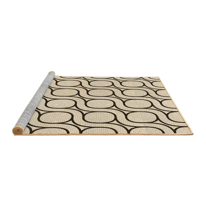 Sideview of Machine Washable Transitional Wheat Beige Rug, wshpat2037brn