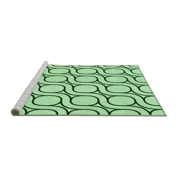 Sideview of Machine Washable Transitional Mint Green Rug, wshpat2037grn