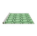 Sideview of Machine Washable Transitional Mint Green Rug, wshpat2037grn