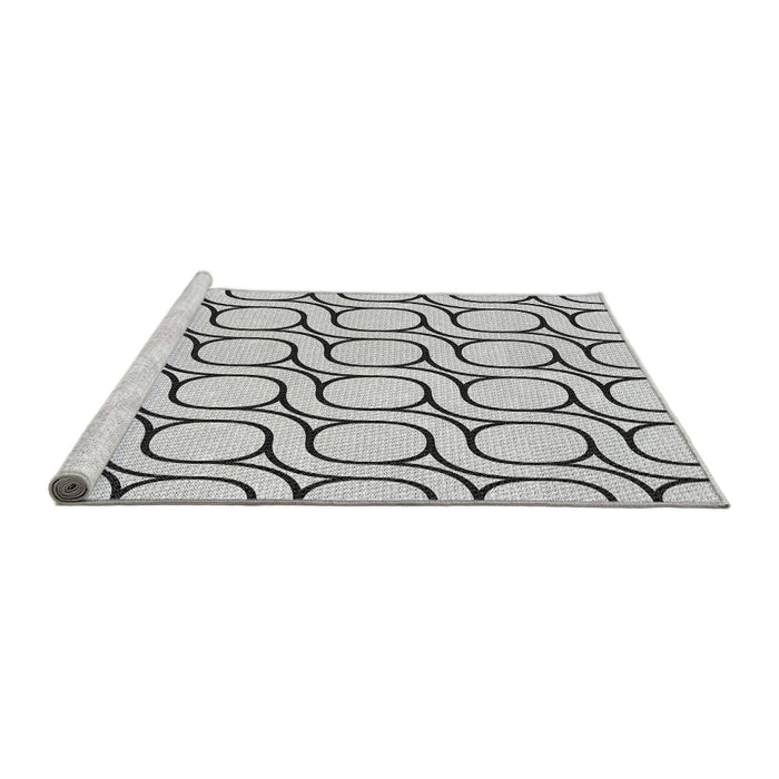 Sideview of Machine Washable Transitional Platinum Gray Rug, wshpat2037gry