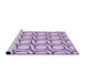 Sideview of Machine Washable Transitional Purple Flower Purple Rug, wshpat2037pur