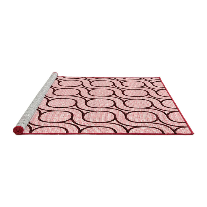 Sideview of Machine Washable Transitional Light Rose Pink Rug, wshpat2037rd