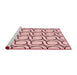 Sideview of Machine Washable Transitional Light Rose Pink Rug, wshpat2037rd