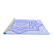 Sideview of Machine Washable Transitional Sky Blue Rug, wshpat2038blu