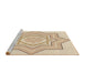 Sideview of Machine Washable Transitional Golden Blonde Gold Rug, wshpat2038brn