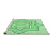 Sideview of Machine Washable Transitional Green Rug, wshpat2038grn