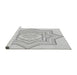 Sideview of Machine Washable Transitional Platinum Gray Rug, wshpat2038gry