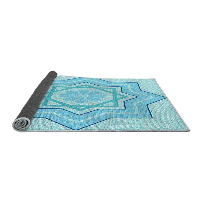 Thickness of Patterned Blue Rug, pat2038lblu