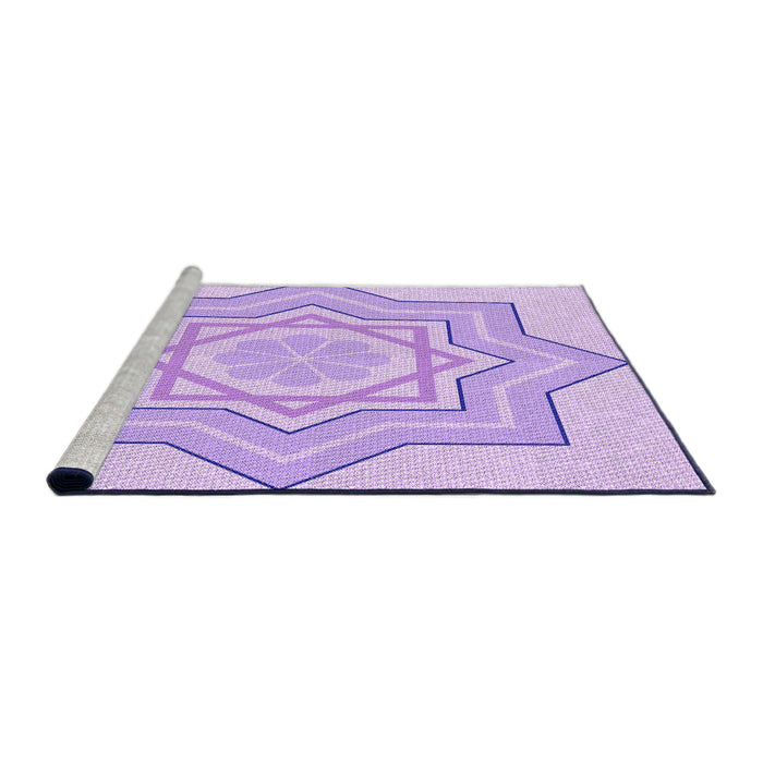 Sideview of Machine Washable Transitional Purple Rug, wshpat2038pur