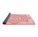 Thickness of Patterned Light Red Pink Rug, pat2038rd