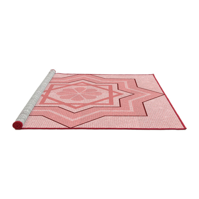 Sideview of Machine Washable Transitional Light Red Pink Rug, wshpat2038rd