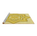 Sideview of Machine Washable Transitional Yellow Rug, wshpat2038yw