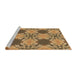 Sideview of Machine Washable Transitional Saddle Brown Rug, wshpat2039brn