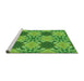 Sideview of Machine Washable Transitional Emerald Green Rug, wshpat2039grn