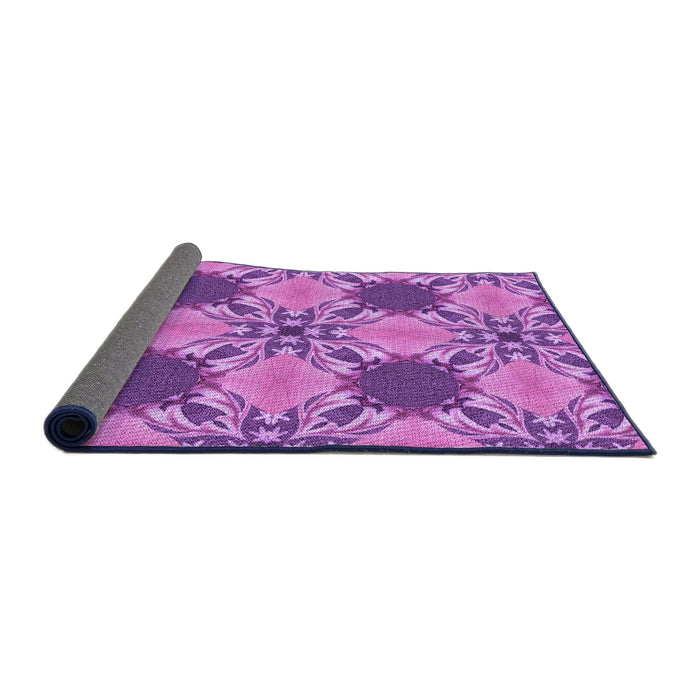 Thickness of Patterned Violet Purple Rug, pat2039pur
